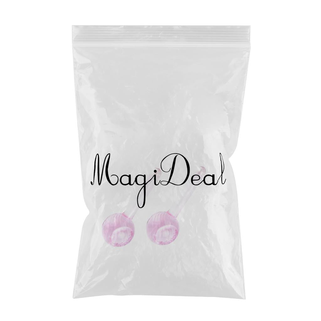 2 Pieces Facial Cooling Ice Globes Ball for Face Neck Care Light Pink