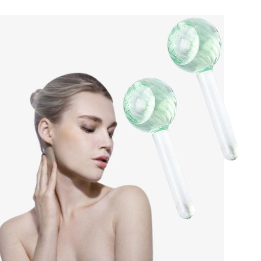 2 Pieces Facial Cooling Ice Globes Ball for Face Neck Care Light Green