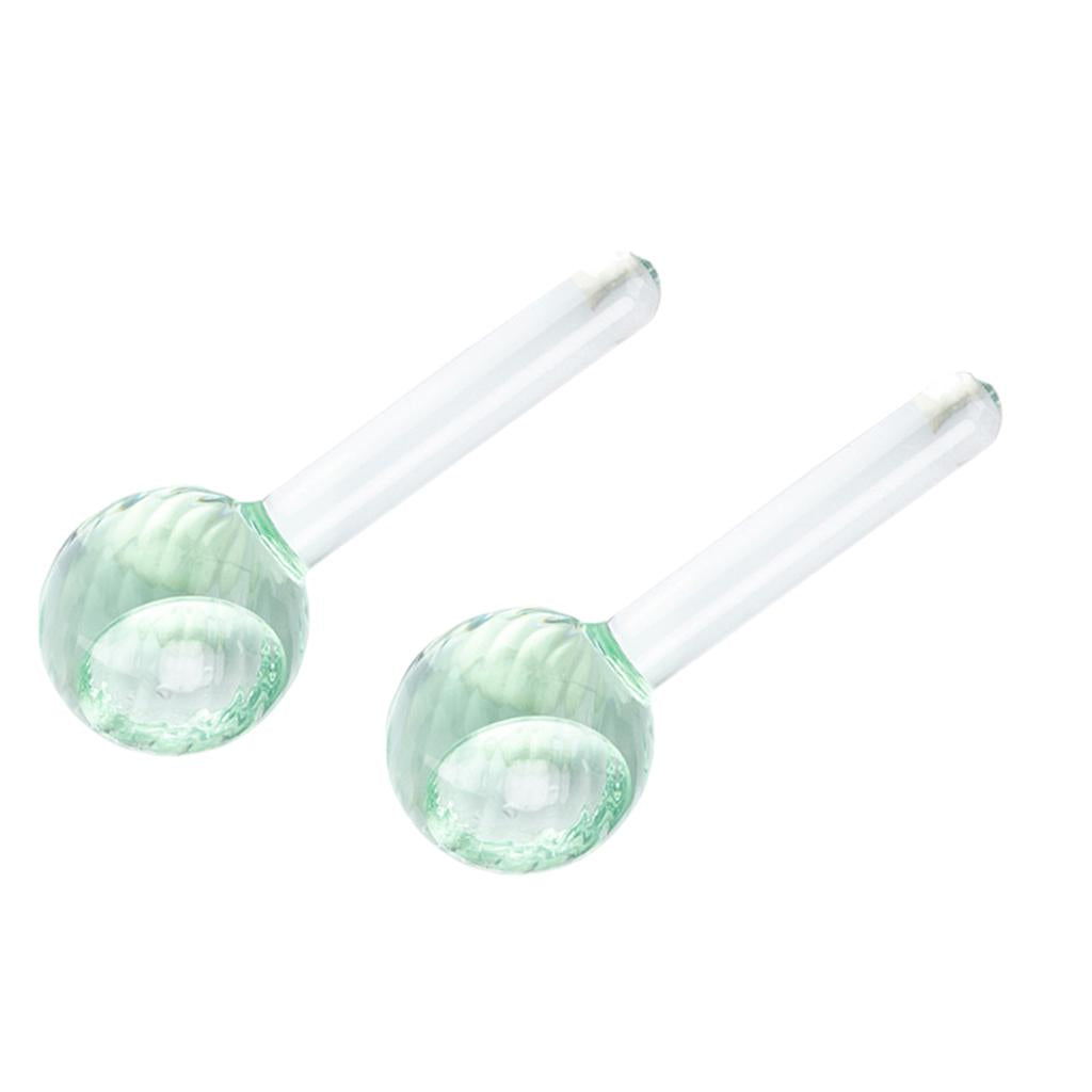 2 Pieces Facial Cooling Ice Globes Ball for Face Neck Care Light Green