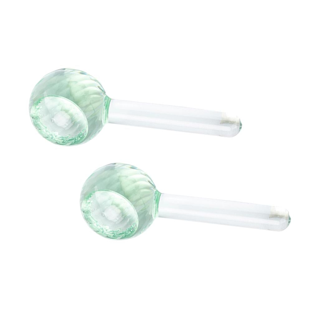 2 Pieces Facial Cooling Ice Globes Ball for Face Neck Care Light Green