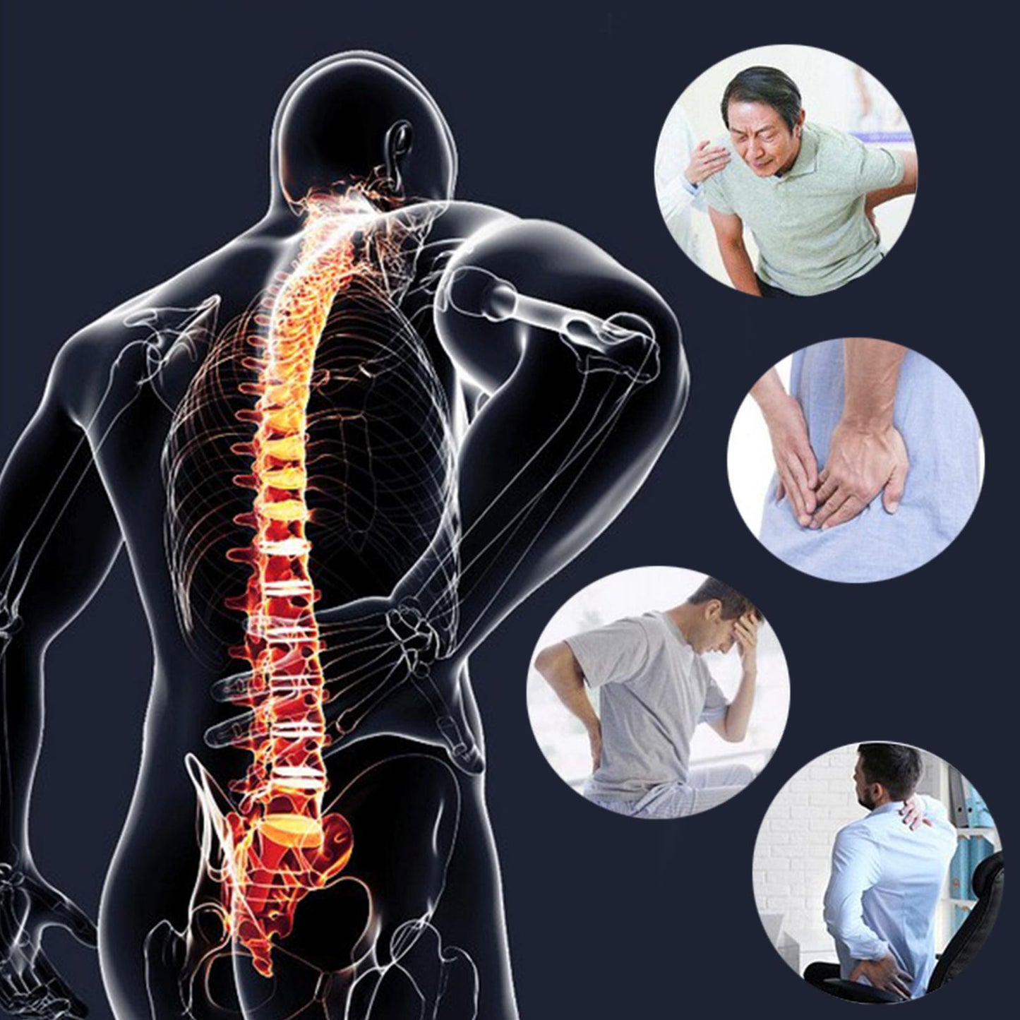 Back Stretcher Traction Deck Massager for Spine Sciatica Bed Chair Car blue