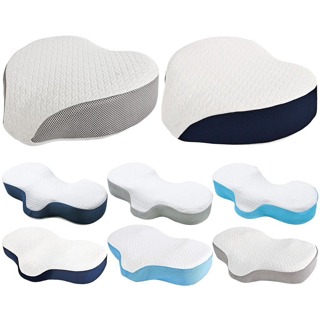 Memory Foam Cervical Pillow Neck Contour Bed Pillows Dark Blue A