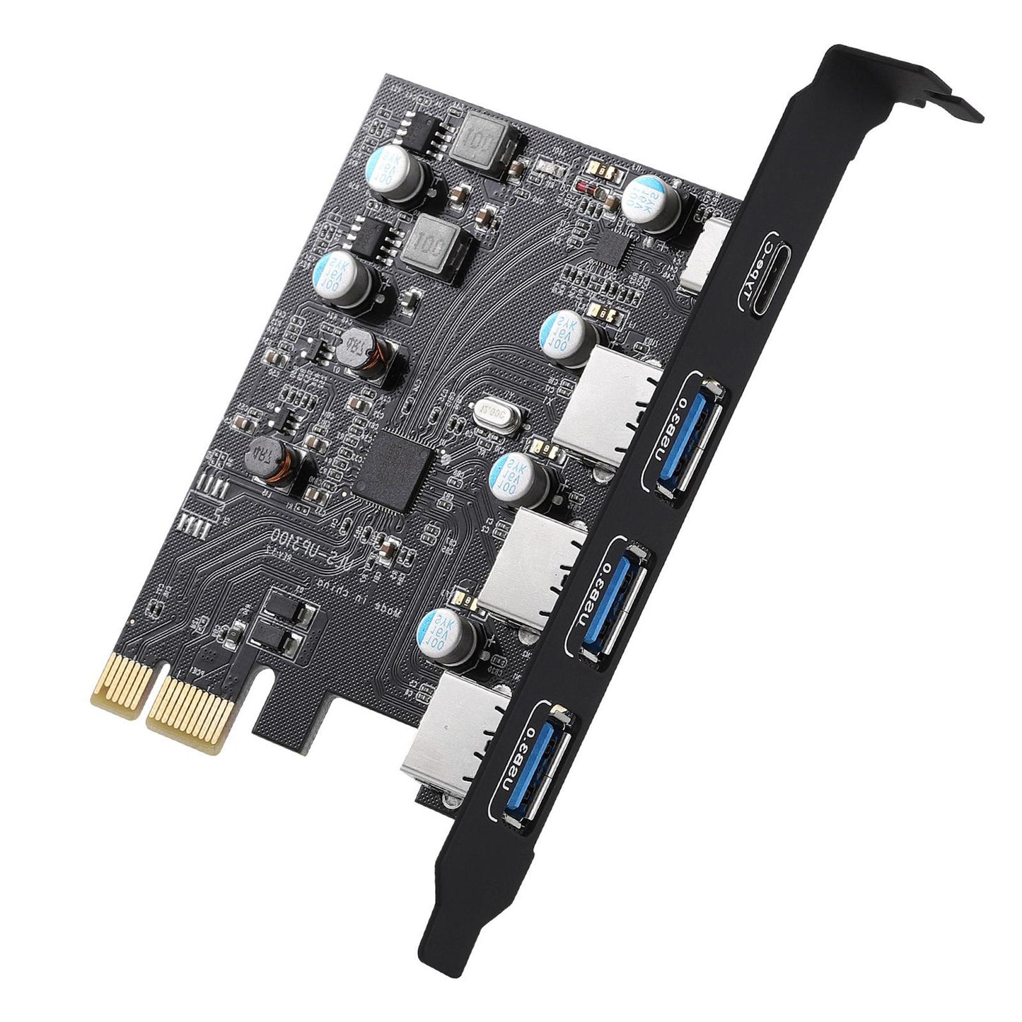 PCI-E to Type C (3), Type A (1) USB 3.0 4-Port PCI Express Expansion Card