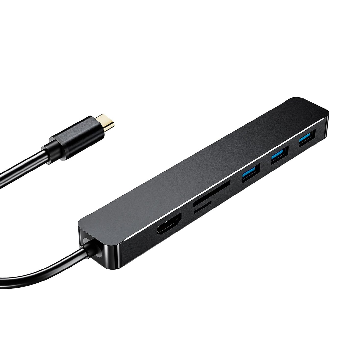 Aluminum 7 in 1 USB 3.0 C to HDMI 4K Hub Multiport Adapter Dongle