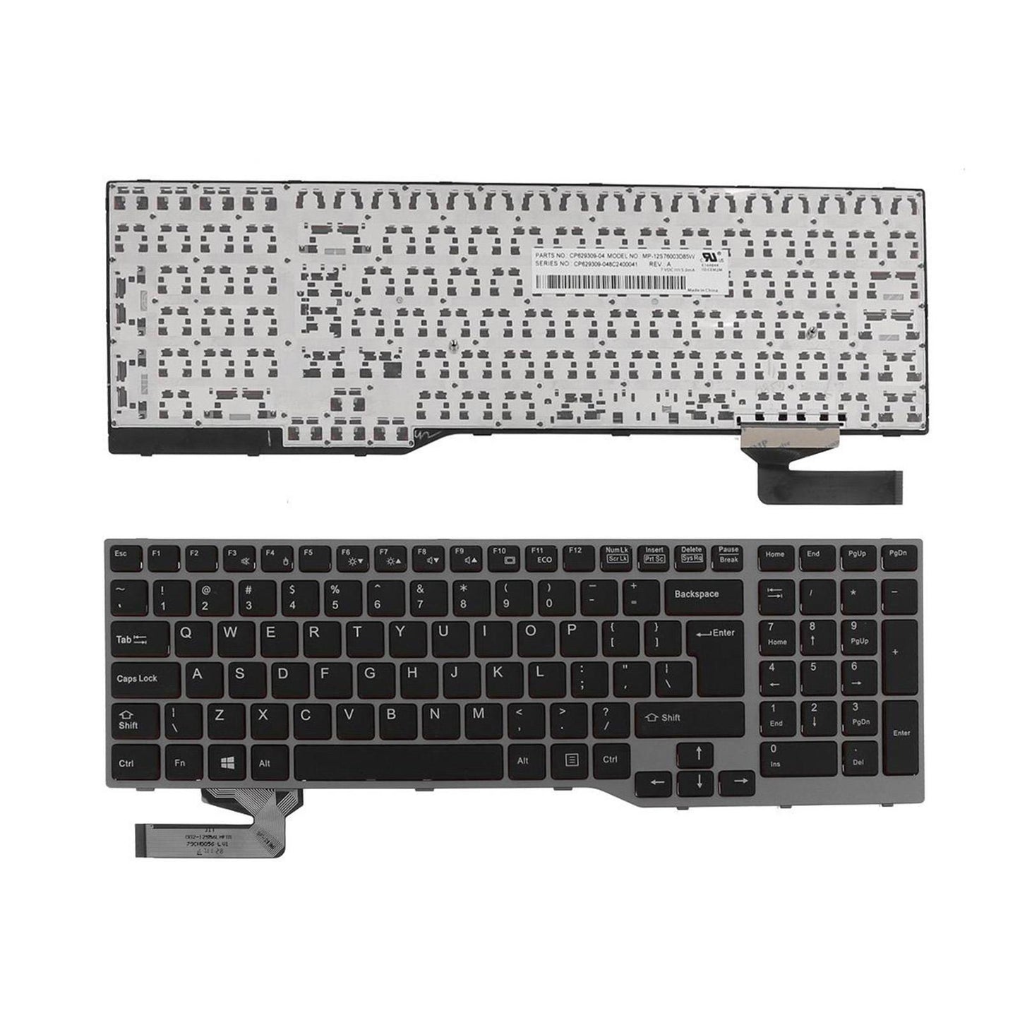Slim Laptop Keyboard for Fujitsu Lifebook E753 E754 E756 E557 US Layout