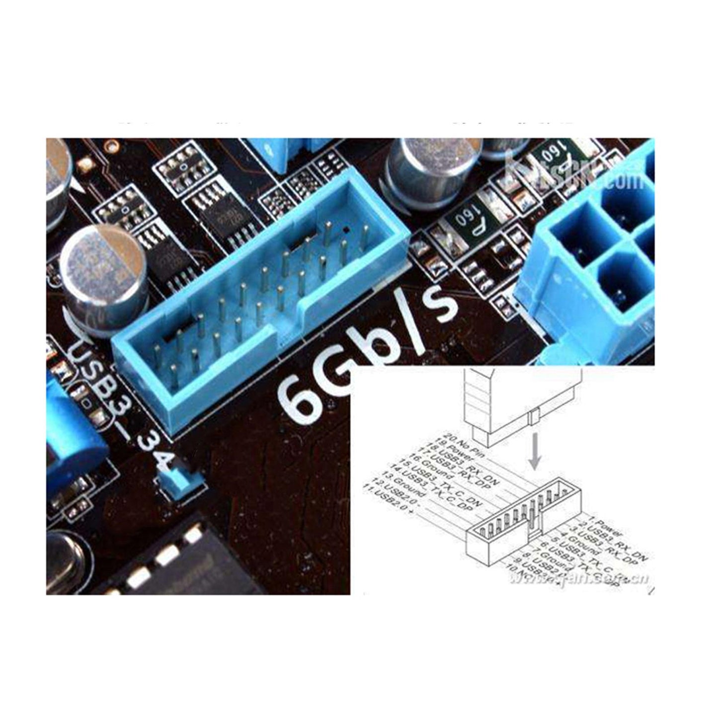 Multi-Port PC Front Panel Internal USB3.0 Type-C Hub Expansion Board