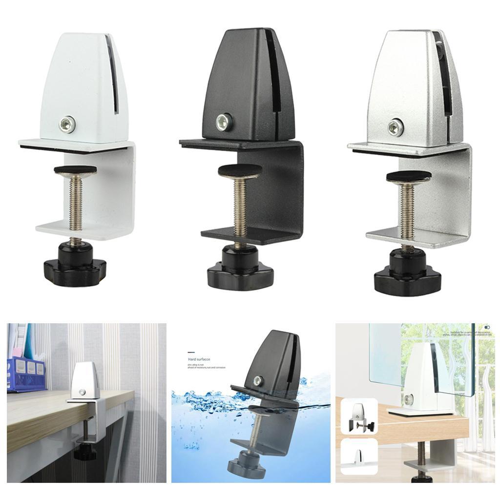 Desk Partition Clamp Office Shelf Bracket Desktop Screen Clip Holder  White