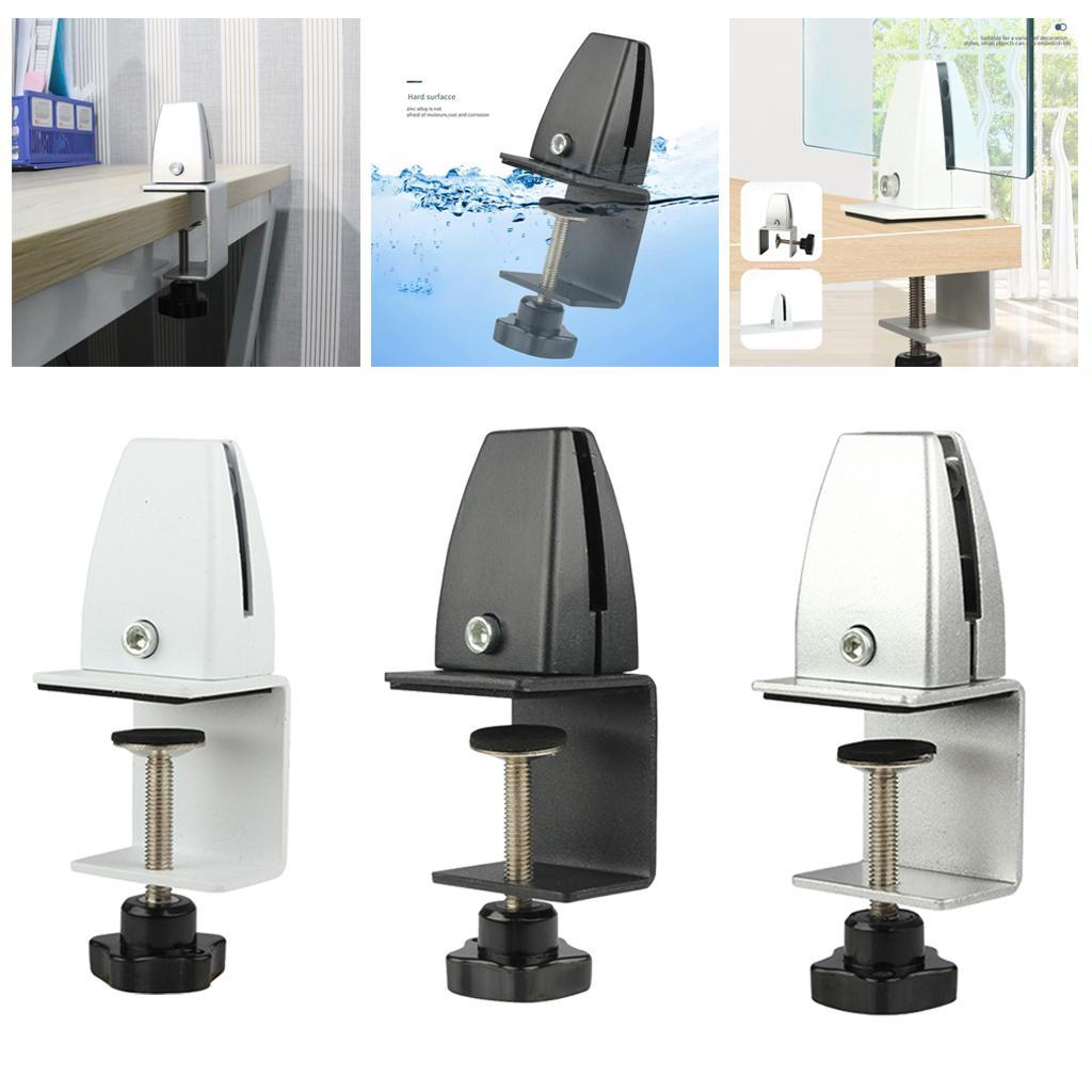 Desk Partition Clamp Office Shelf Bracket Desktop Screen Clip Holder  White