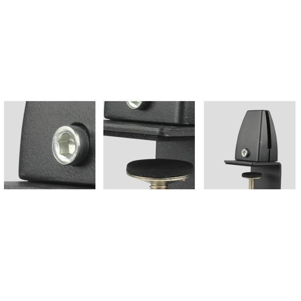 Desk Partition Clamp Office Shelf Bracket Desktop Screen Clip Holder  Black