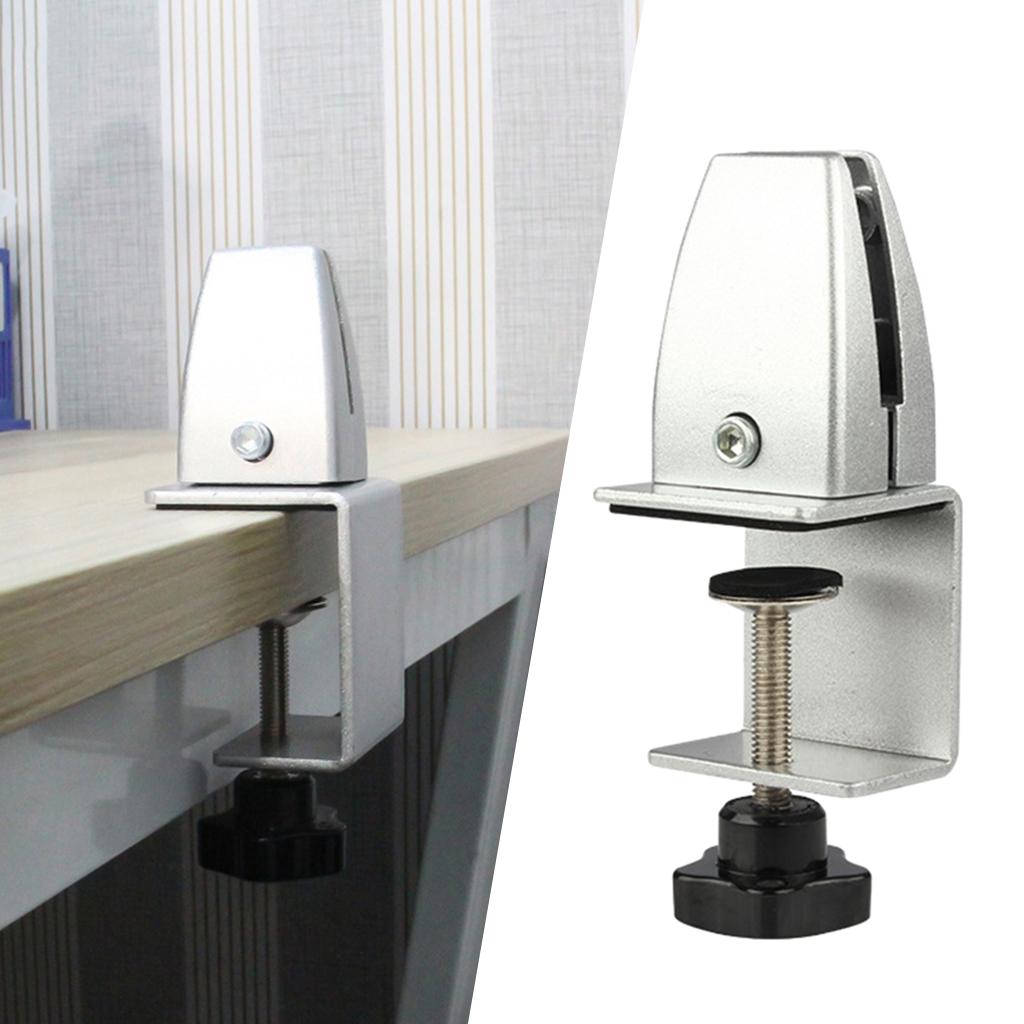 Desk Partition Clamp Office Shelf Bracket Desktop Screen Clip Holder  Silver