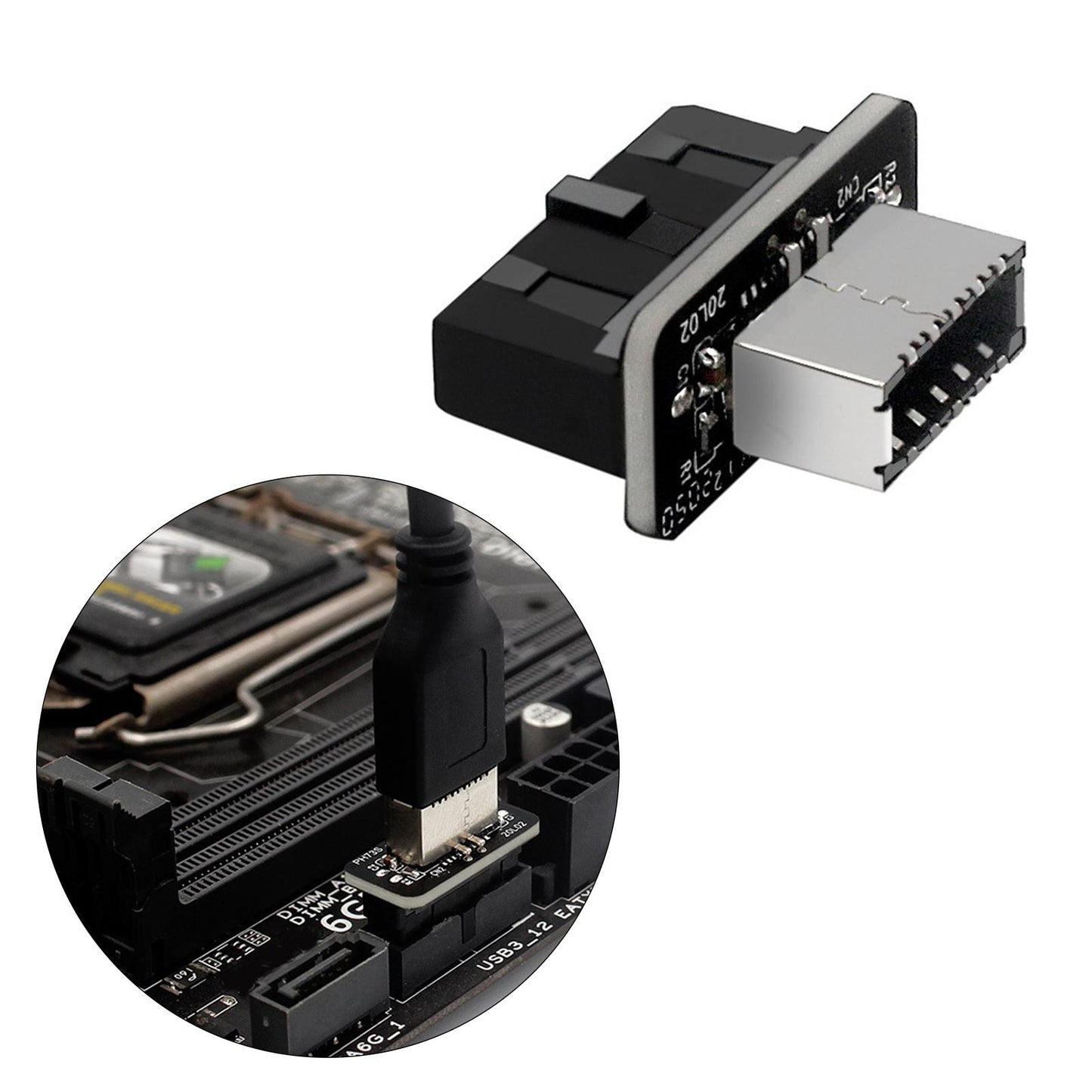 Vertical USB 3.0 19P 20P To Type E Adapter Converter for Motherboard