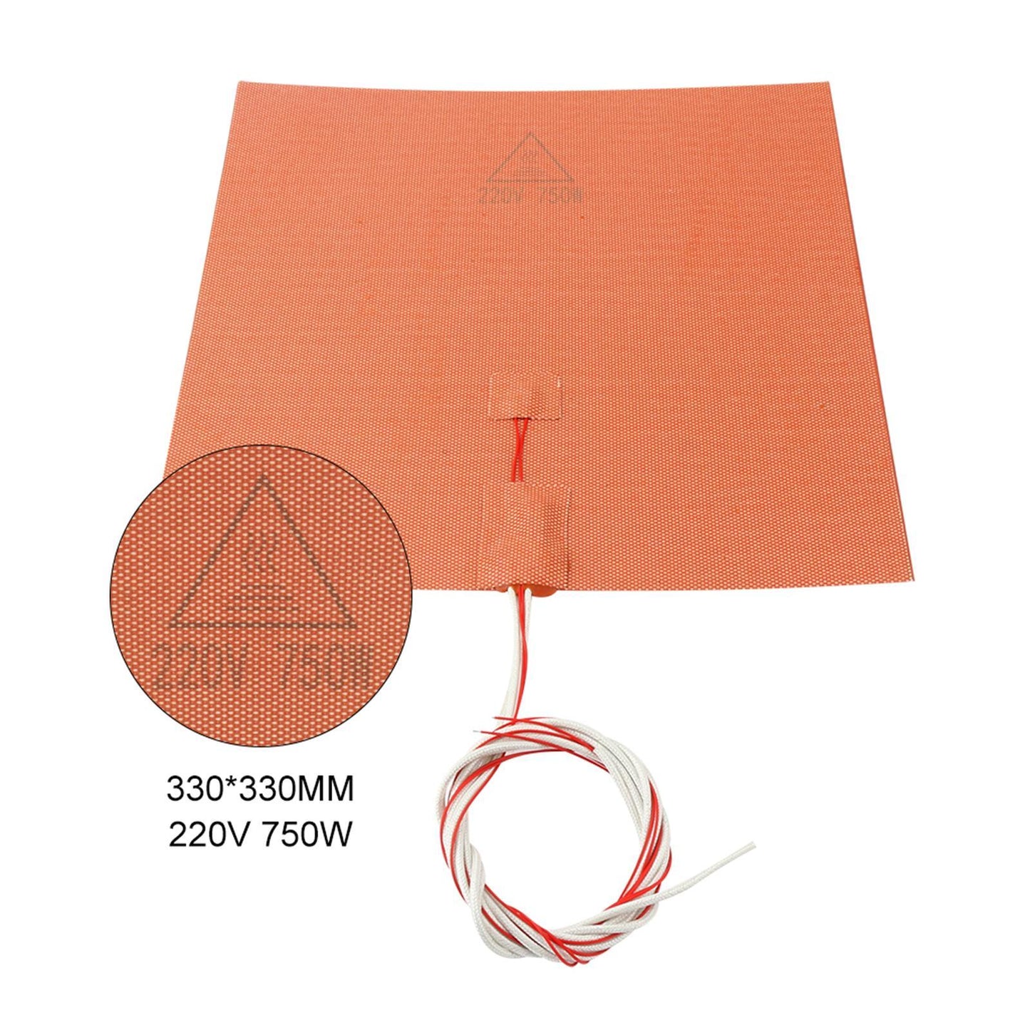 Silicone Heater Pad NTC 100K Thermistor 330x330mmx3mm for Voron 2 3D Printer
