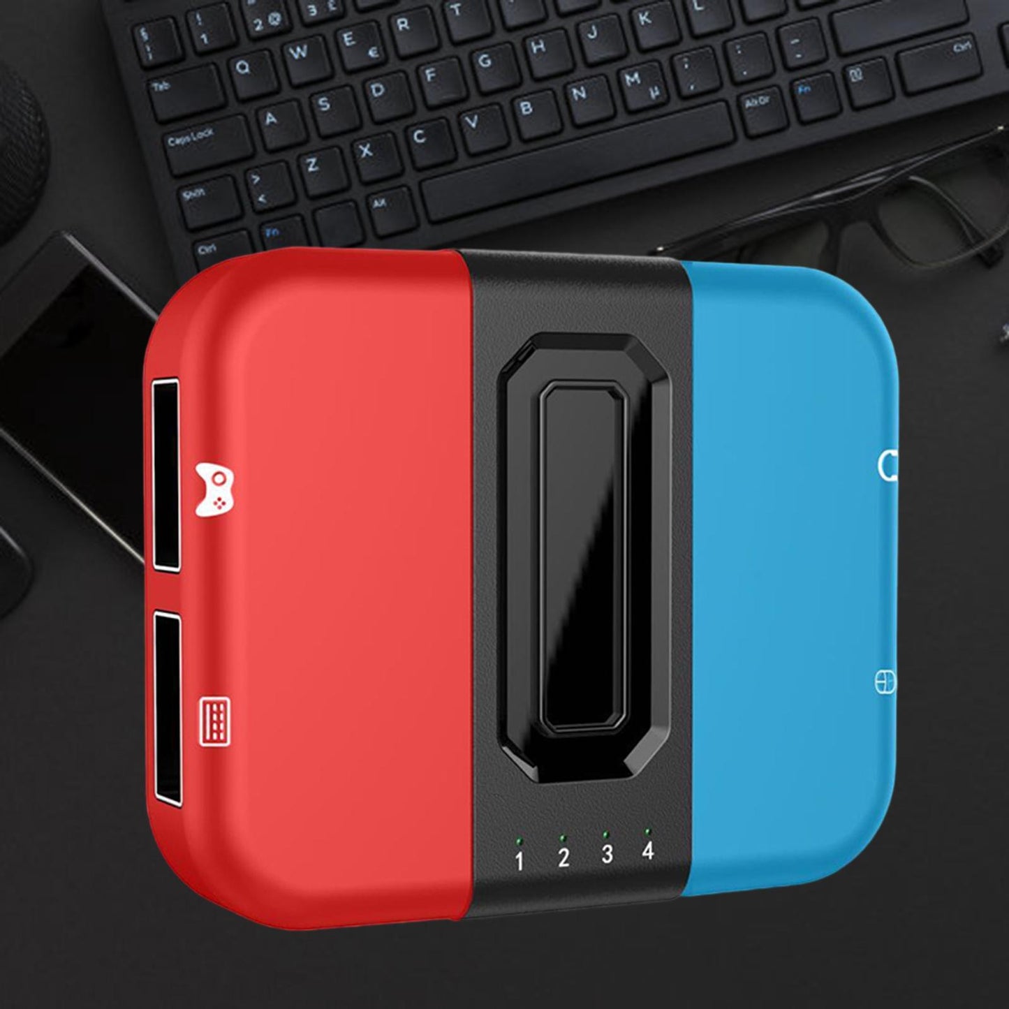 Keyboard and Mouse Adapter for N-Switch USB Keyboard Support 3.5mm Headset Red Blue