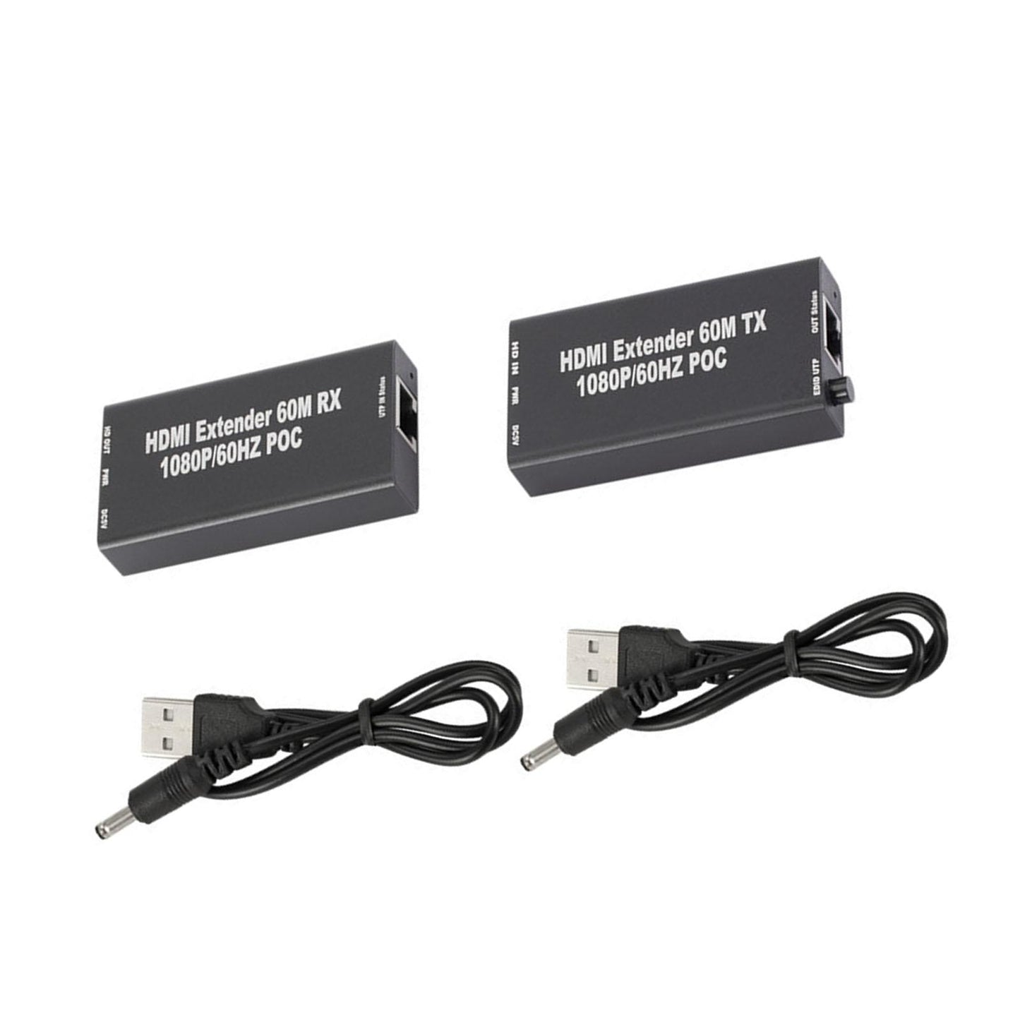 HDMI Extender Balun with IR Over Single CAT5e or CAT6 60M  USB power supply