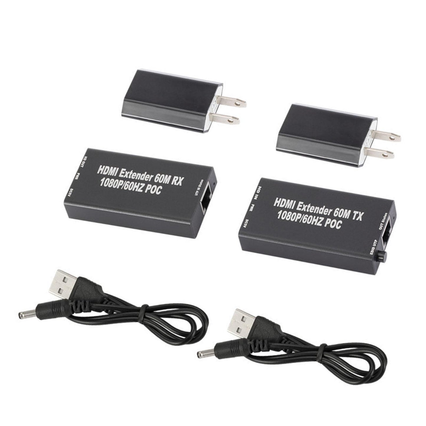 HDMI Extender Balun with IR Over Single CAT5e or CAT6 60M  US Plug