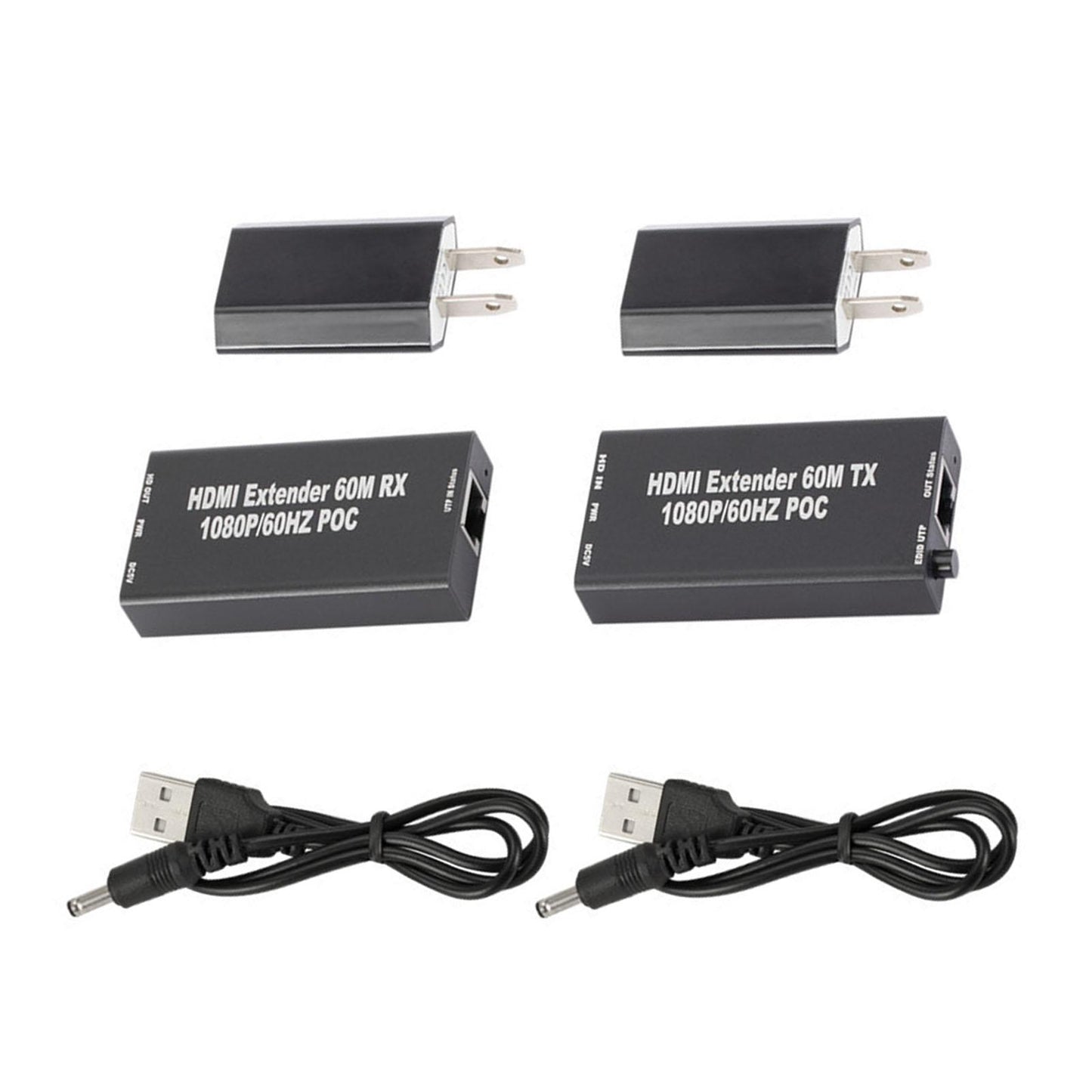 HDMI Extender Balun with IR Over Single CAT5e or CAT6 60M  US Plug