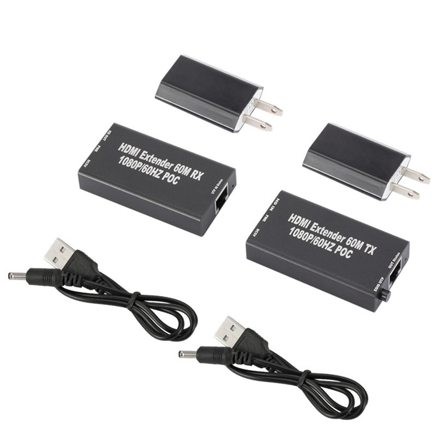 HDMI Extender Balun with IR Over Single CAT5e or CAT6 60M  US Plug