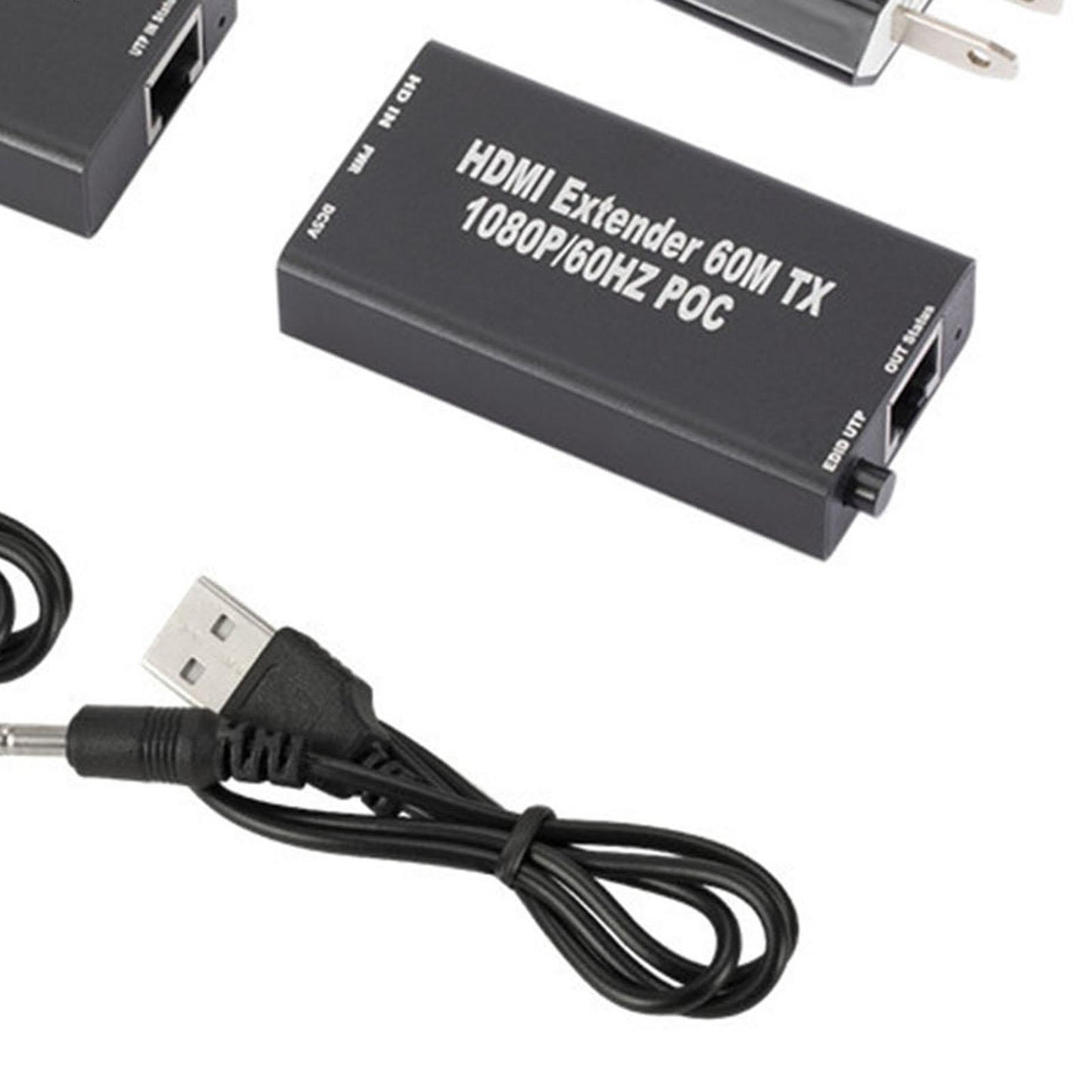 HDMI Extender Balun with IR Over Single CAT5e or CAT6 60M  US Plug