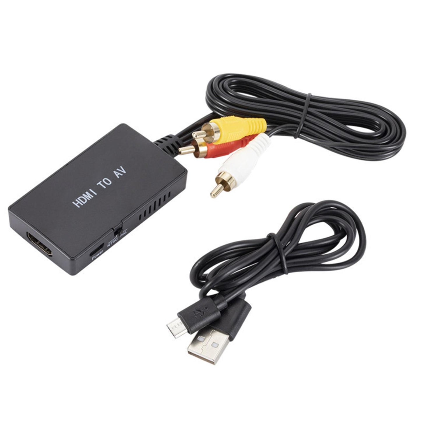 HDMI to AV Converter Video Audio Supports NTSC 1080P for Stick TV HD Box