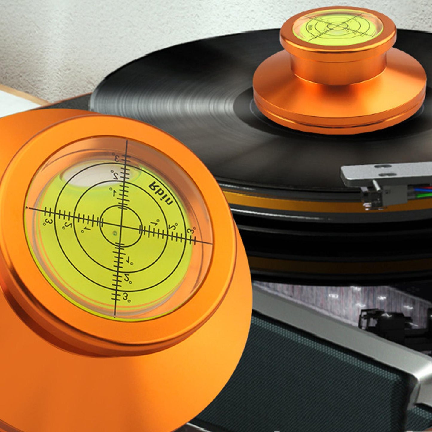 LP Vinyl Disc Stabilizer Turntable Record Weight Soft base pad Golden