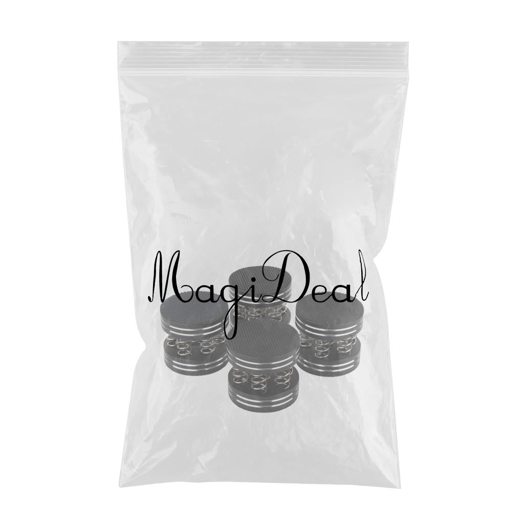 4PCS 44x38mm CNC Aluminum Spring Speakers Spikes Isolation Stand Black