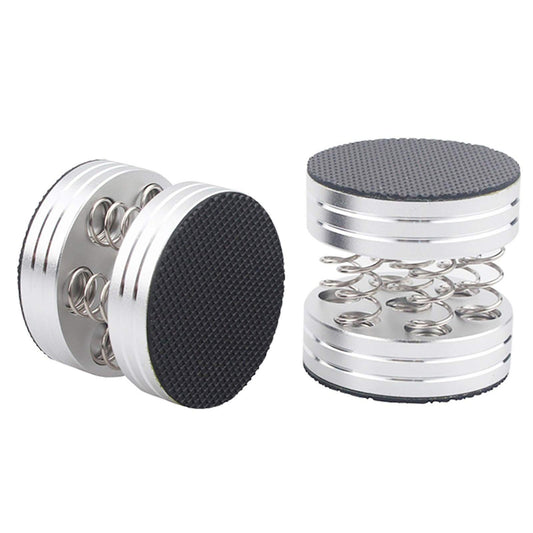 4PCS 44x38mm CNC Aluminum Spring Speakers Spikes Isolation Stand Silver