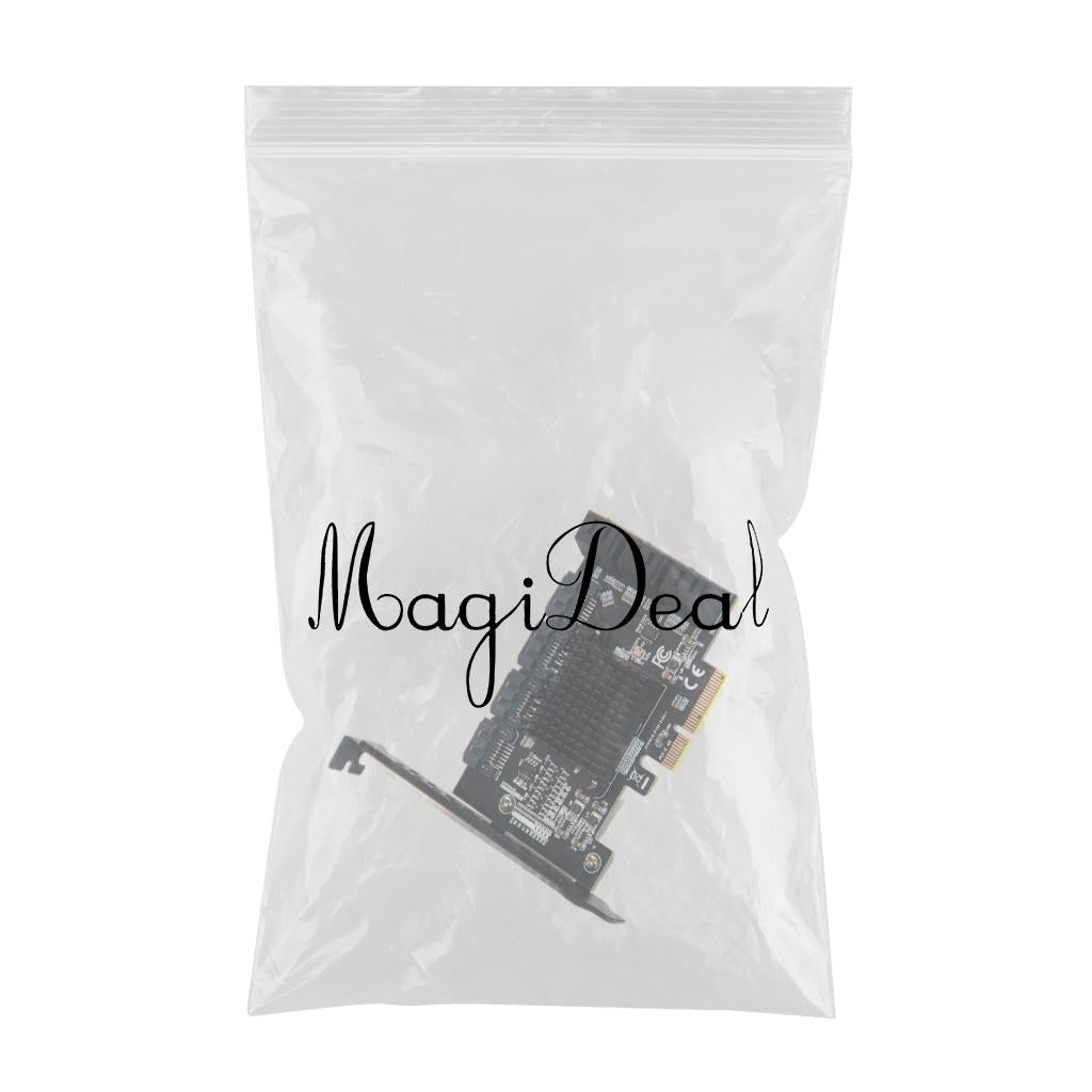 1x PCIE to 6Gbps SATA 10Port SATA 3.0 PCI-Express Expansion Card Adapter