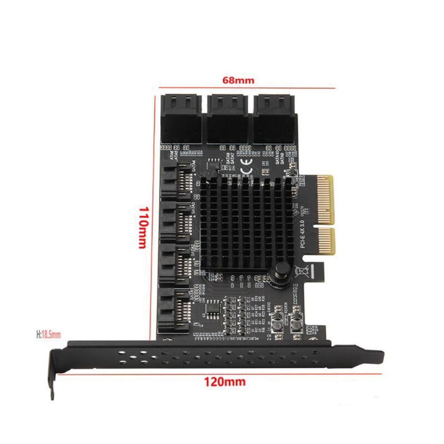 PCIE 4X to SATA3.0 Expansion Card Adapter As System Disk for Windows JMB5xx