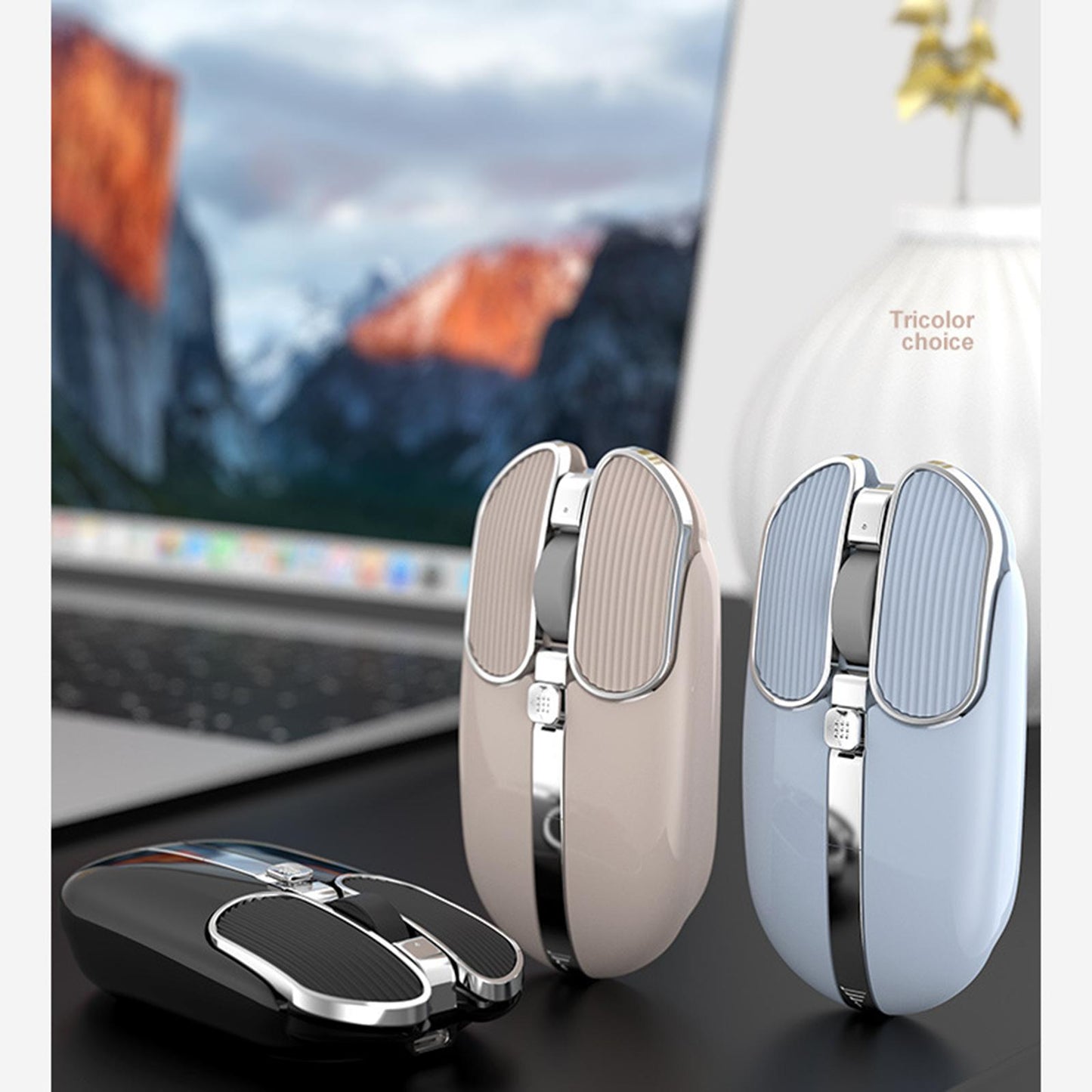 NEW 2.4G Wireless Silence Gaming Mouse Ergonomic Rechargeable 8 Button Mice Black
