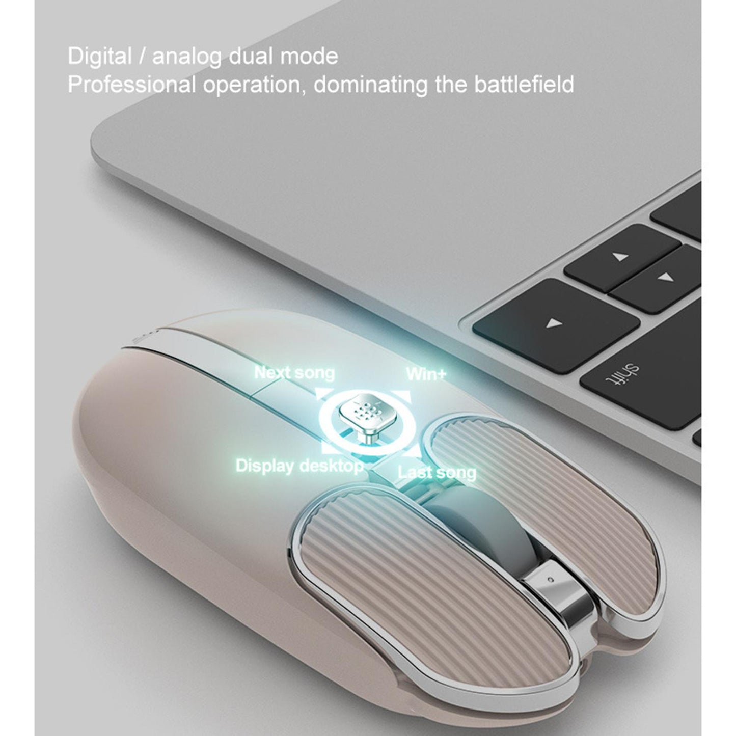NEW 2.4G Wireless Silence Gaming Mouse Ergonomic Rechargeable 8 Button Mice Milk Tea