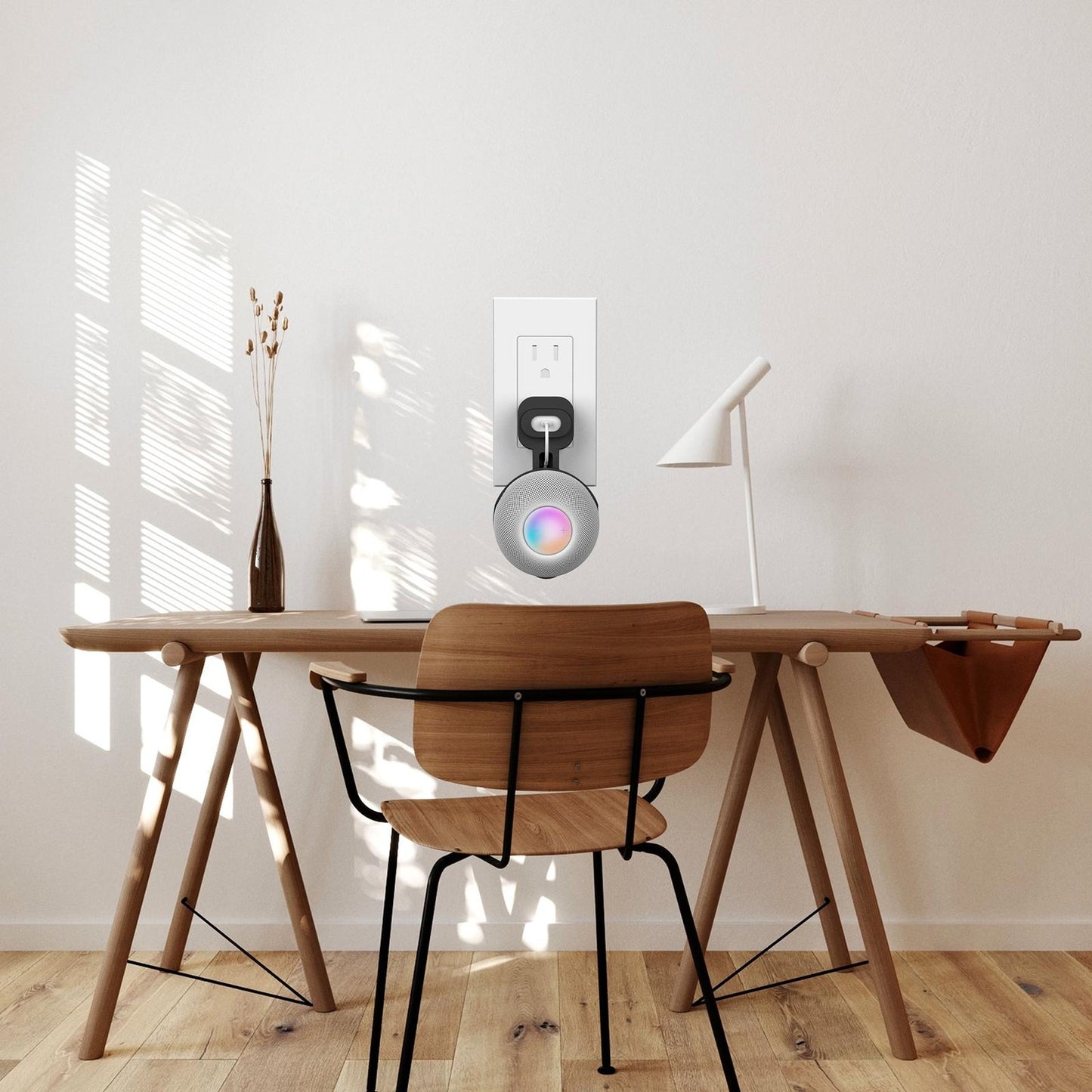 Portable Wall Mount Bracket Holder Bracket for Smart Home Speaker Black