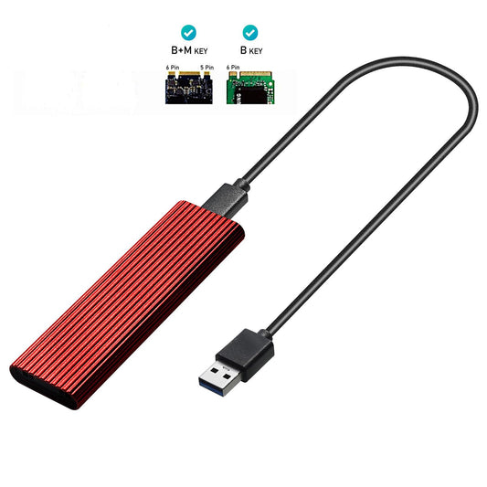 USB 3.0 to NGFF M.2 B Key SSD External Enclosure Case Cover Adapter Red