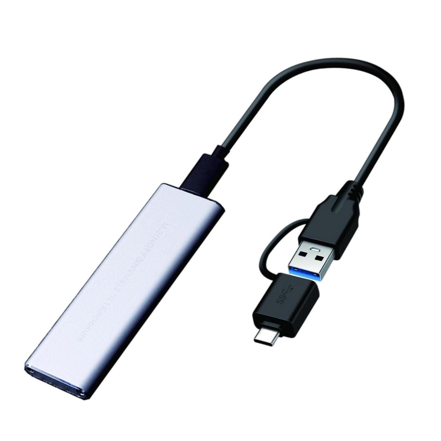 M.2 NVME SSD SATA Enclosure Adapter USB C Case Dual Protocol Silver