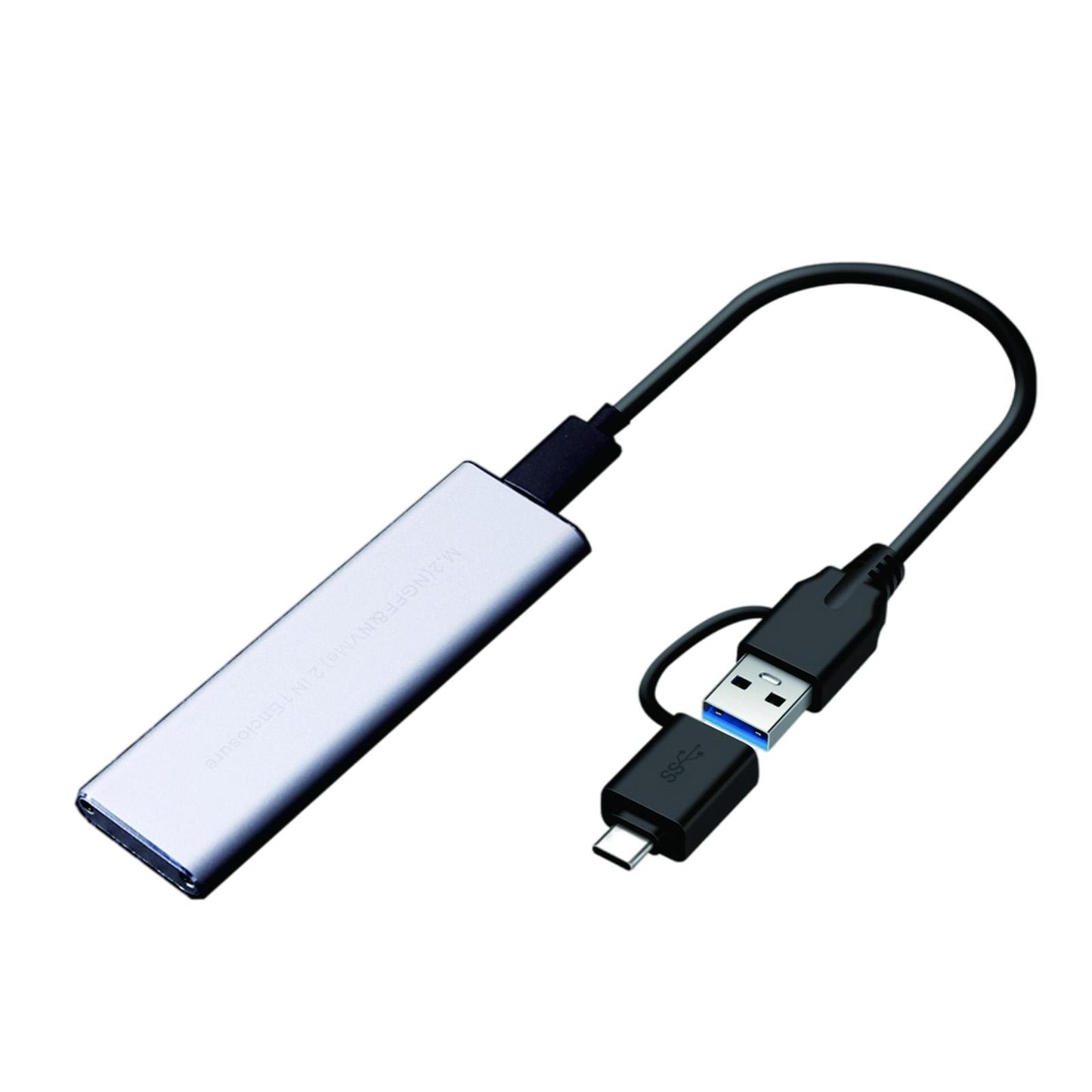 M.2 NVME SSD SATA Enclosure Adapter USB C Case Dual Protocol Silver