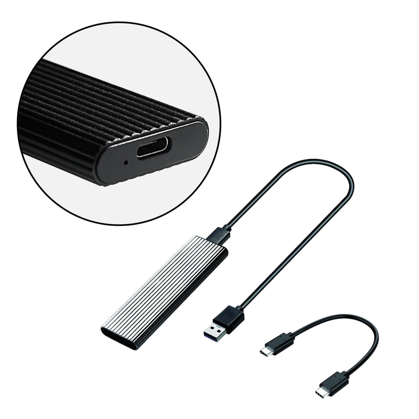 External M.2 to USB 3.1 Enclosure Adapter for 2230/42/60/80 NVMe SSD Silver