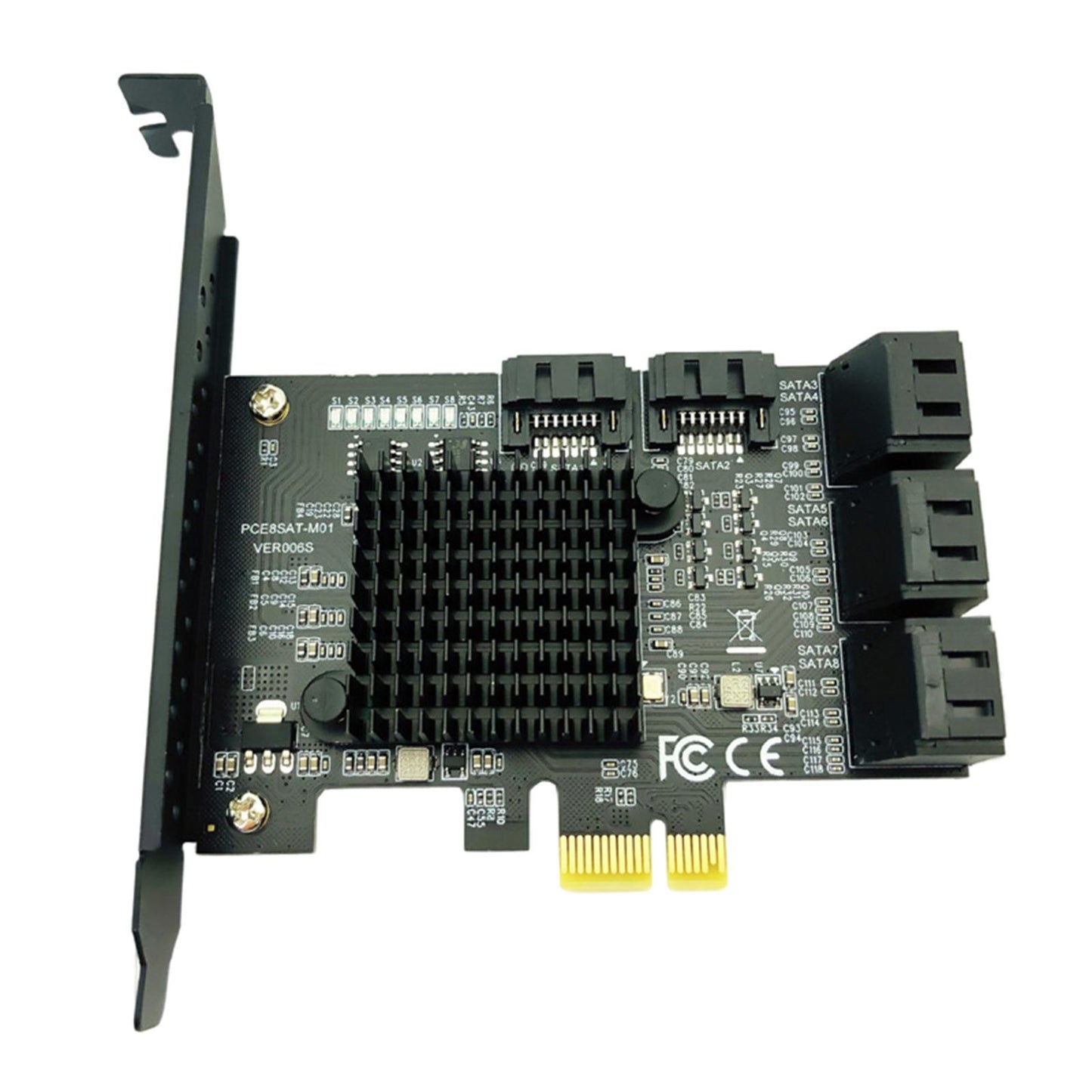 8-Port PCI-E to SATA 3.0 Expansion Card Adapter 6Gbps for Desktop PC 1pc
