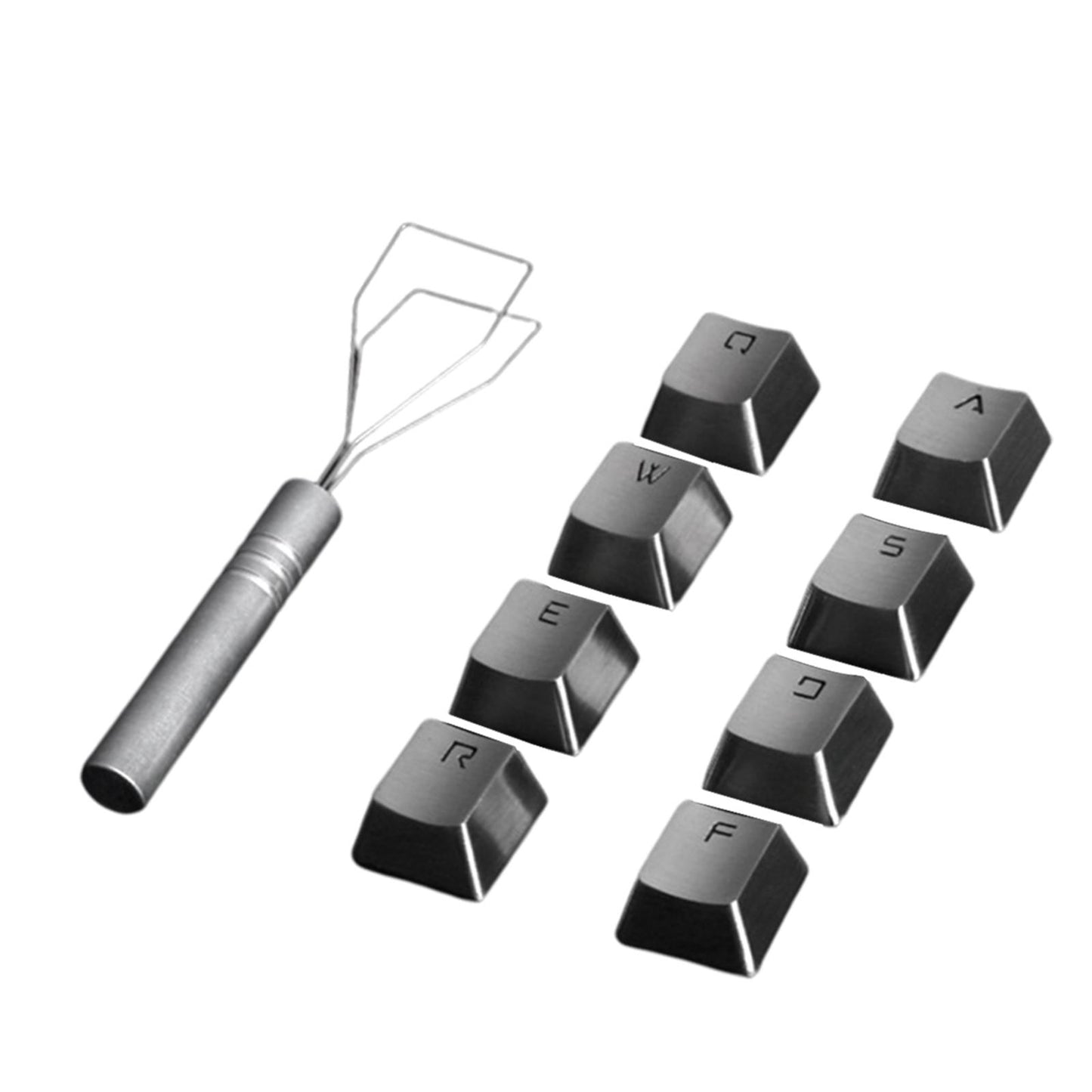 Durable Metal Stainless Steel Keycap for Cherry MX Switch Keyboard QWER+ASDF
