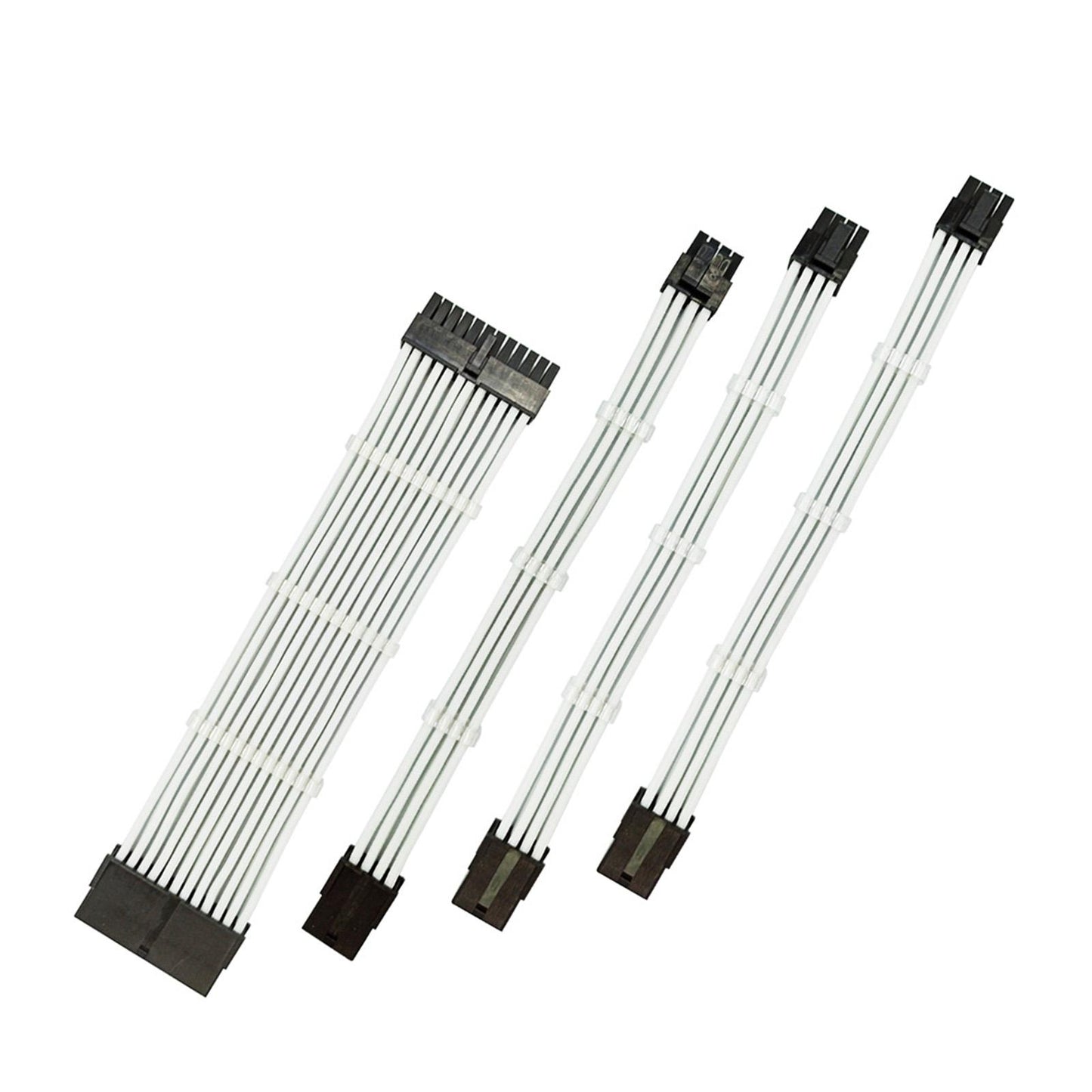 4pcs 18AWG Power Cables ATX PCI-E EPS Extension Cable Kit  White A