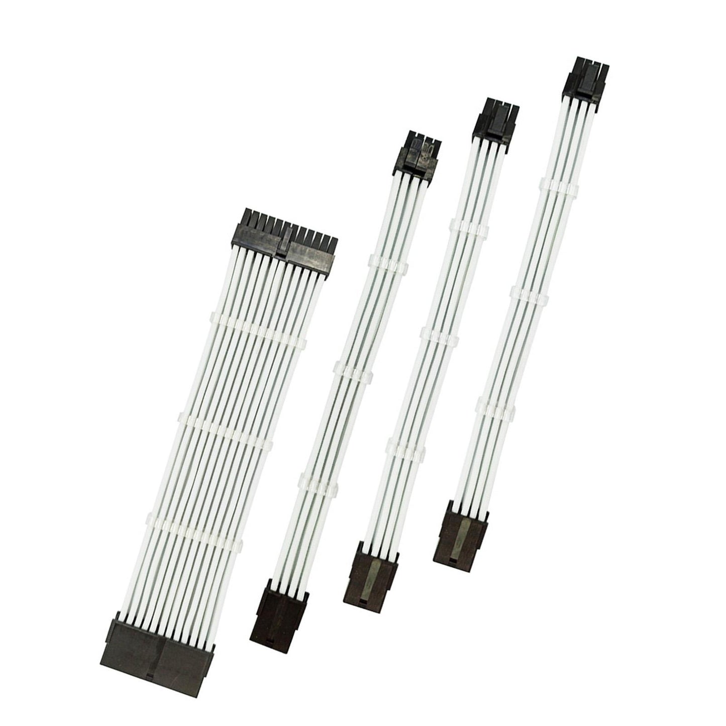 4pcs 18AWG Power Cables ATX PCI-E EPS Extension Cable Kit  White A