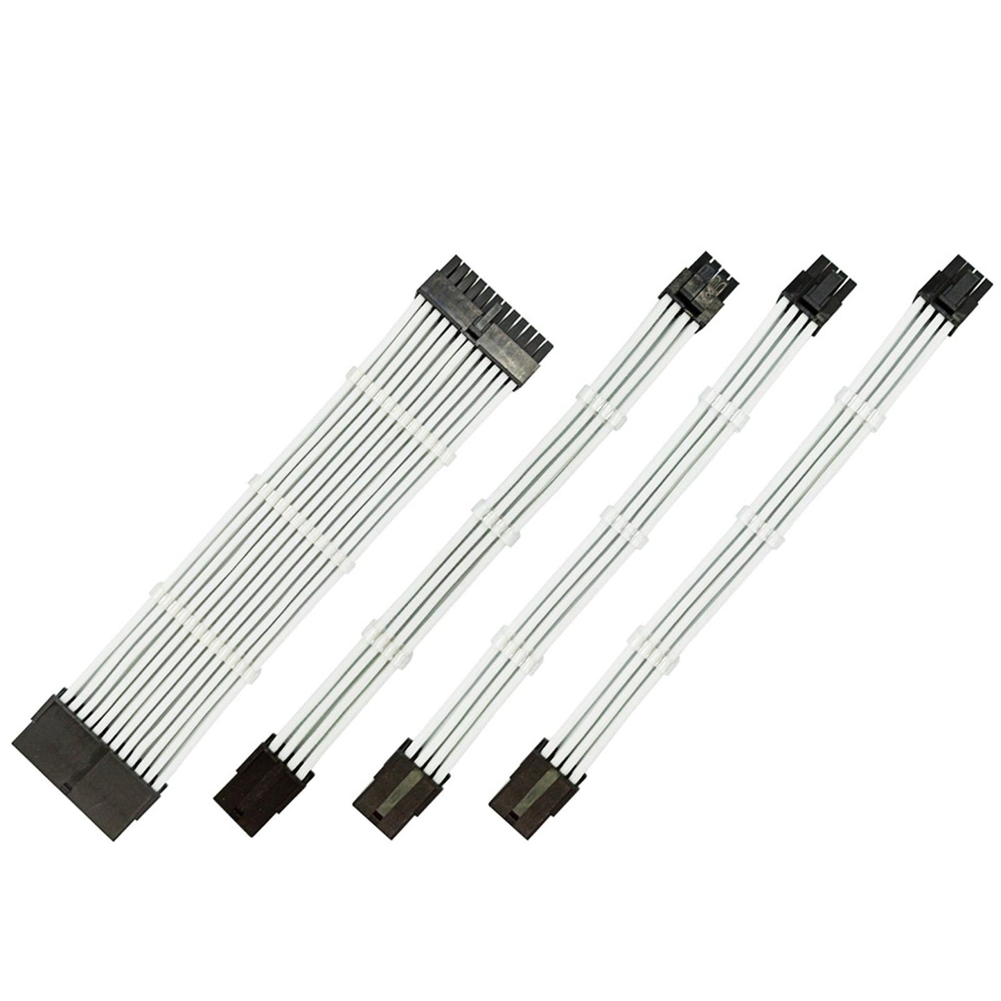 4pcs 18AWG Power Cables ATX PCI-E EPS Extension Cable Kit  White A