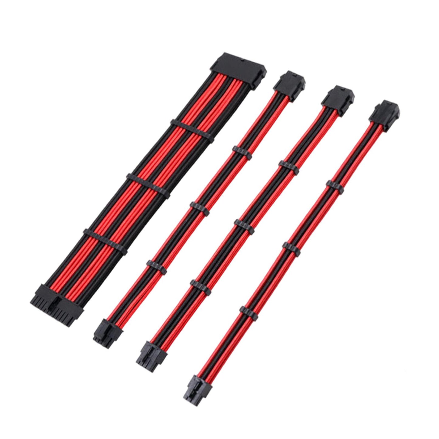 4pcs 18AWG Power Cables ATX PCI-E EPS Extension Cable Kit  Black Red B