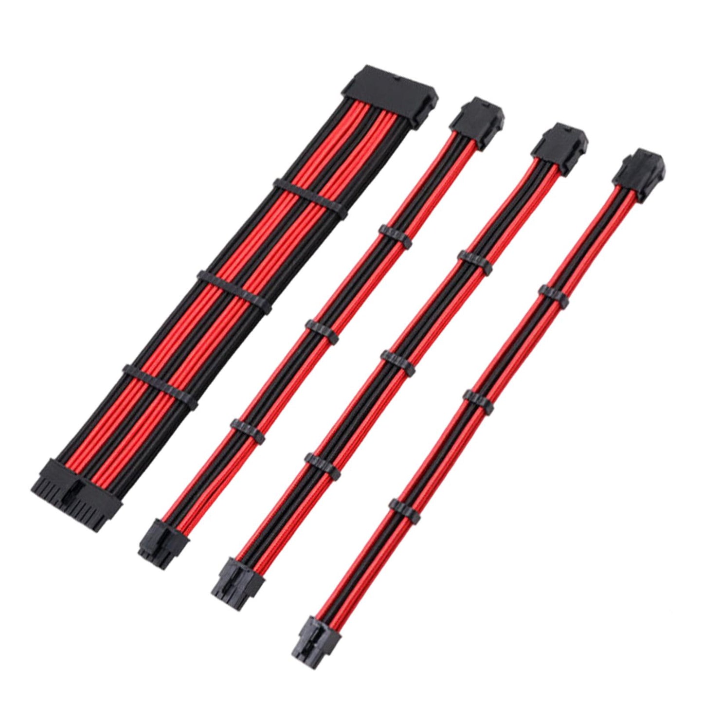 4pcs 18AWG Power Cables ATX PCI-E EPS Extension Cable Kit  Black Red B