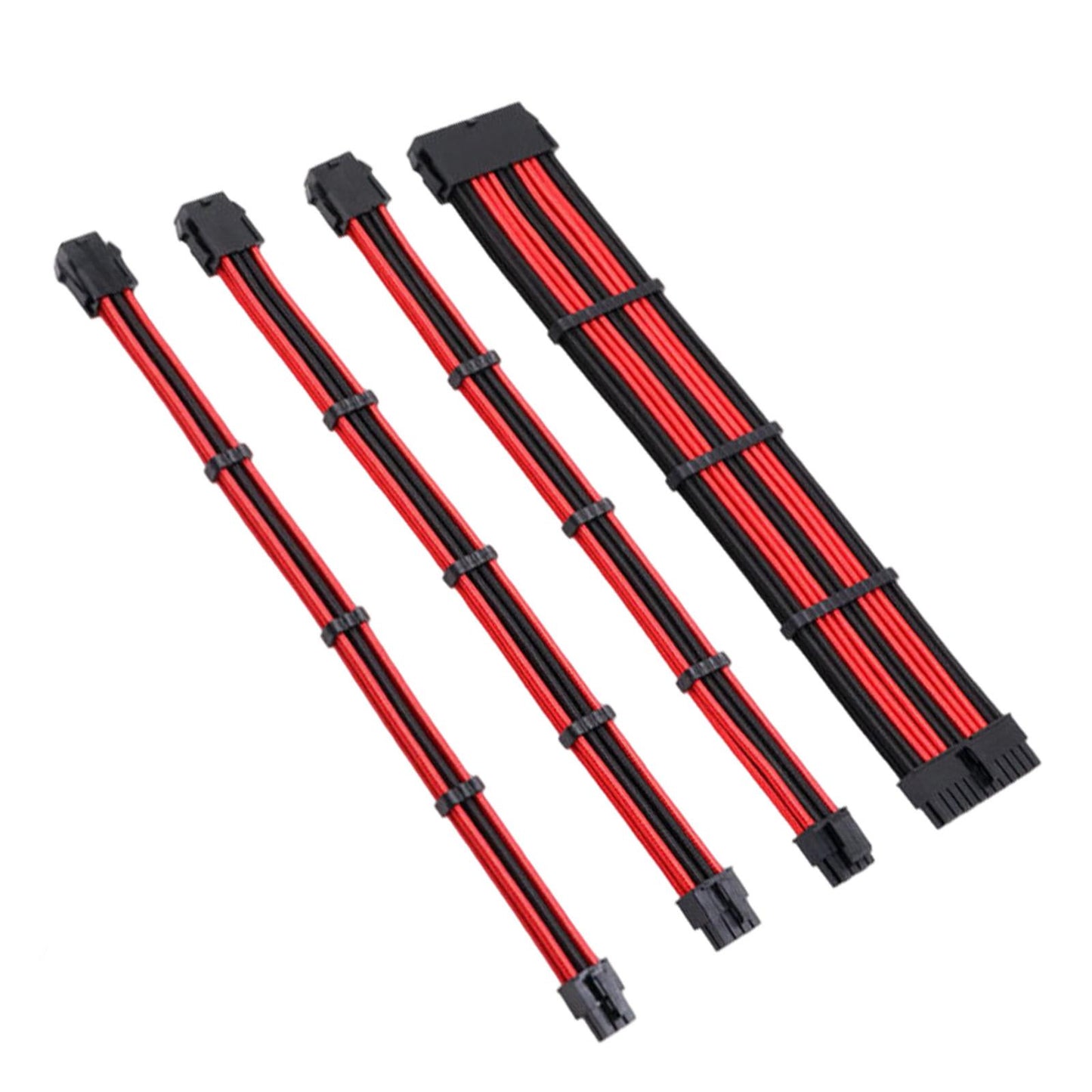 4pcs 18AWG Power Cables ATX PCI-E EPS Extension Cable Kit  Black Red B