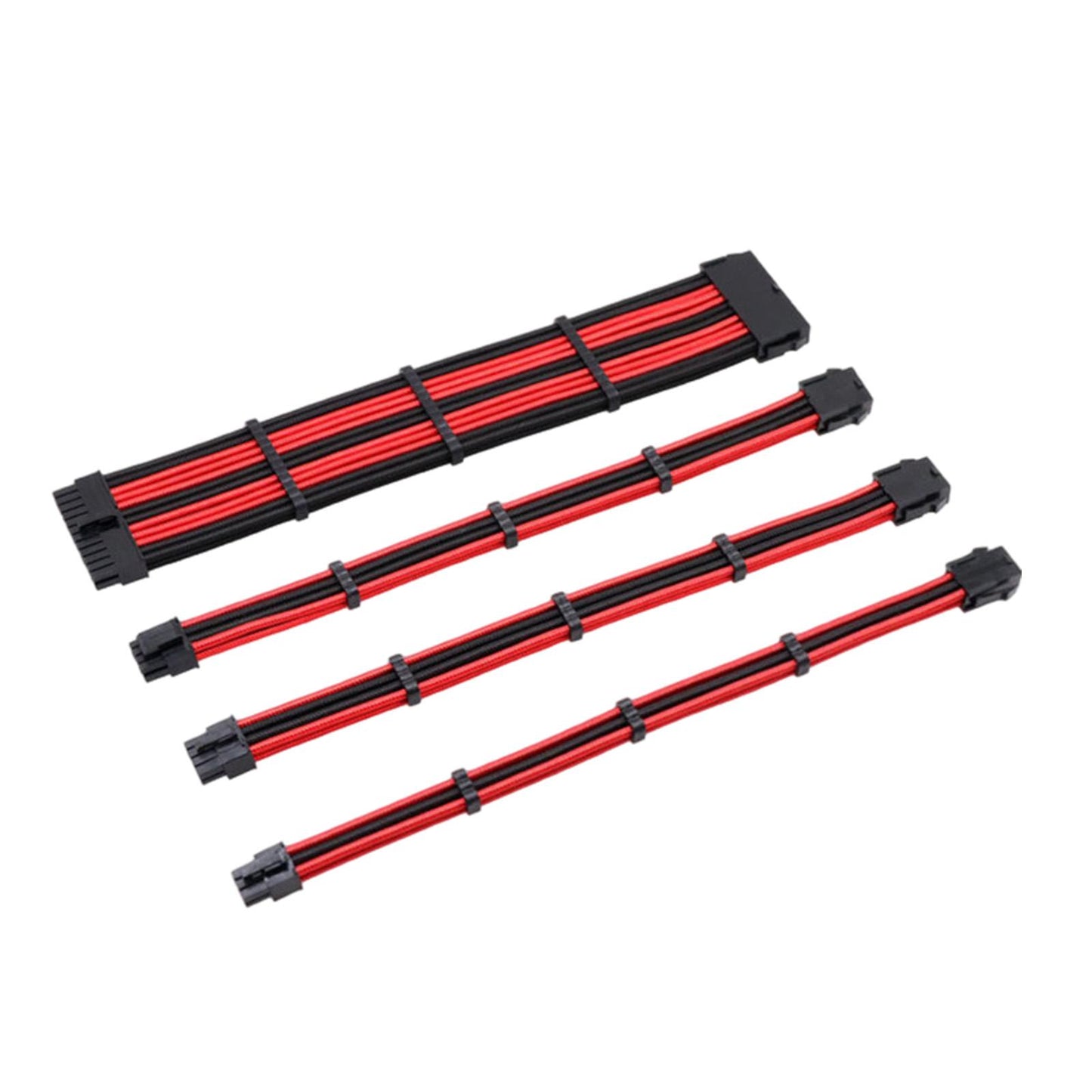 4pcs 18AWG Power Cables ATX PCI-E EPS Extension Cable Kit  Black Red B