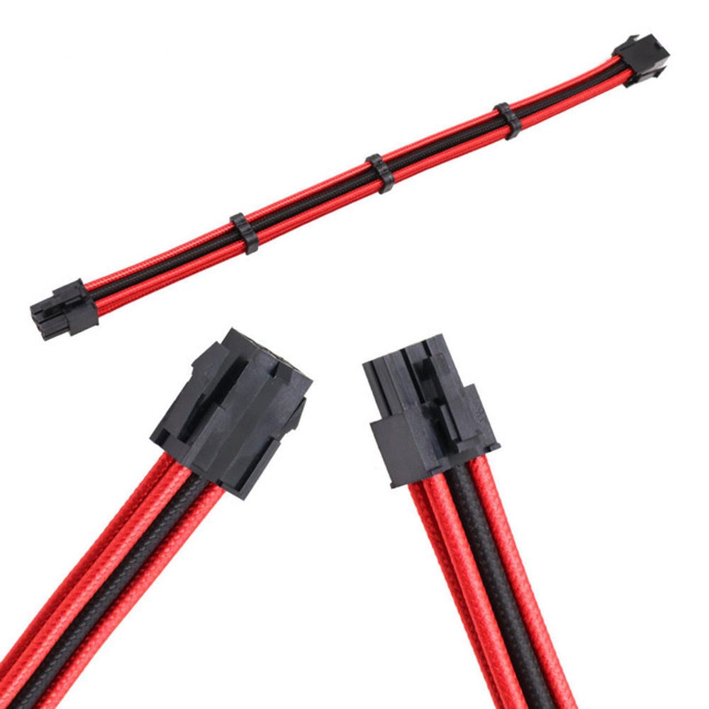 4pcs 18AWG Power Cables ATX PCI-E EPS Extension Cable Kit  Black Red B