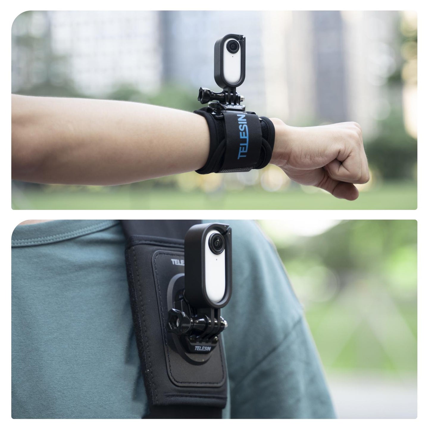 Mount Frame Camera Holder with 1/4 Thread Adapter for Insta360 Go2 White"
