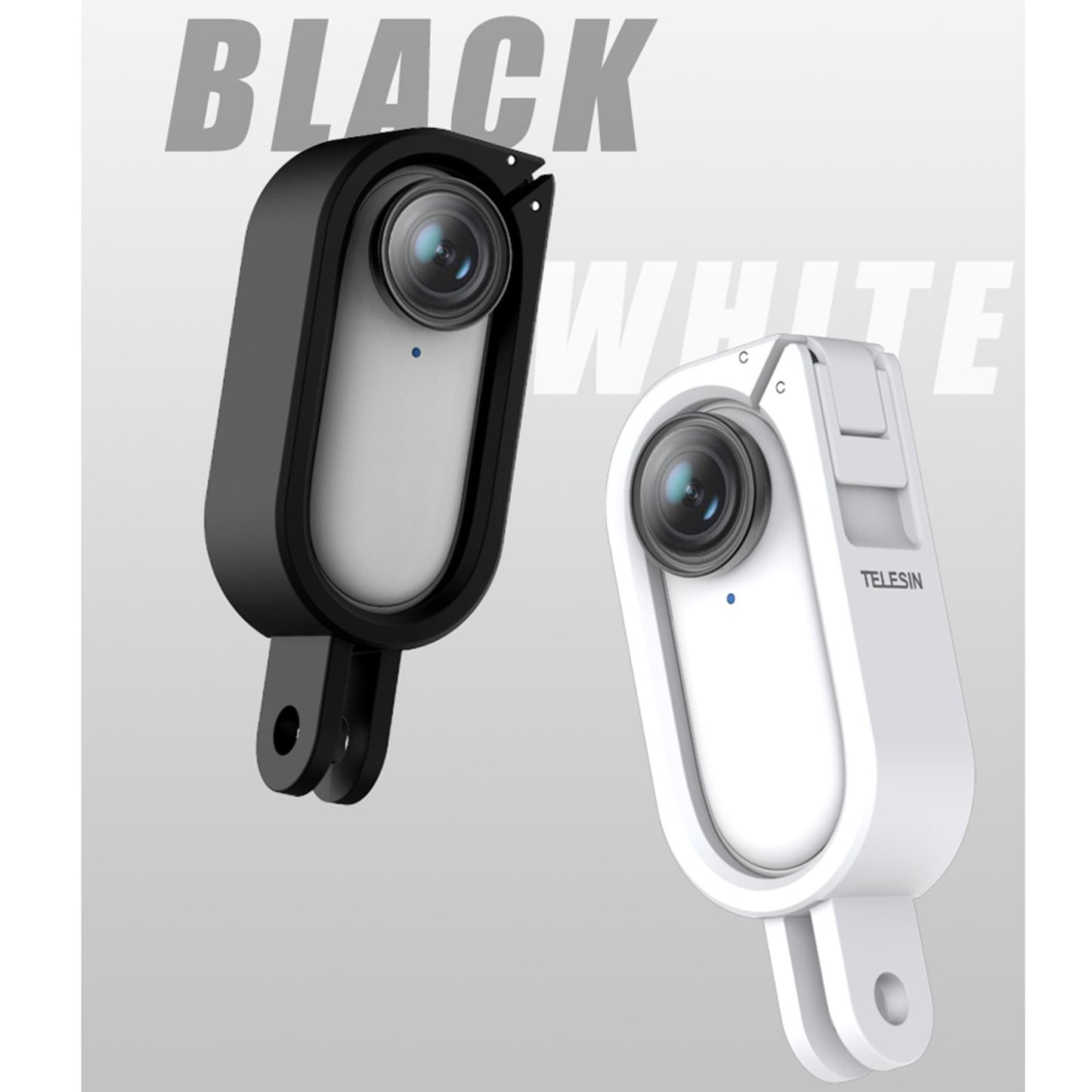 Mount Frame Camera Holder with 1/4 Thread Adapter for Insta360 Go2 White"