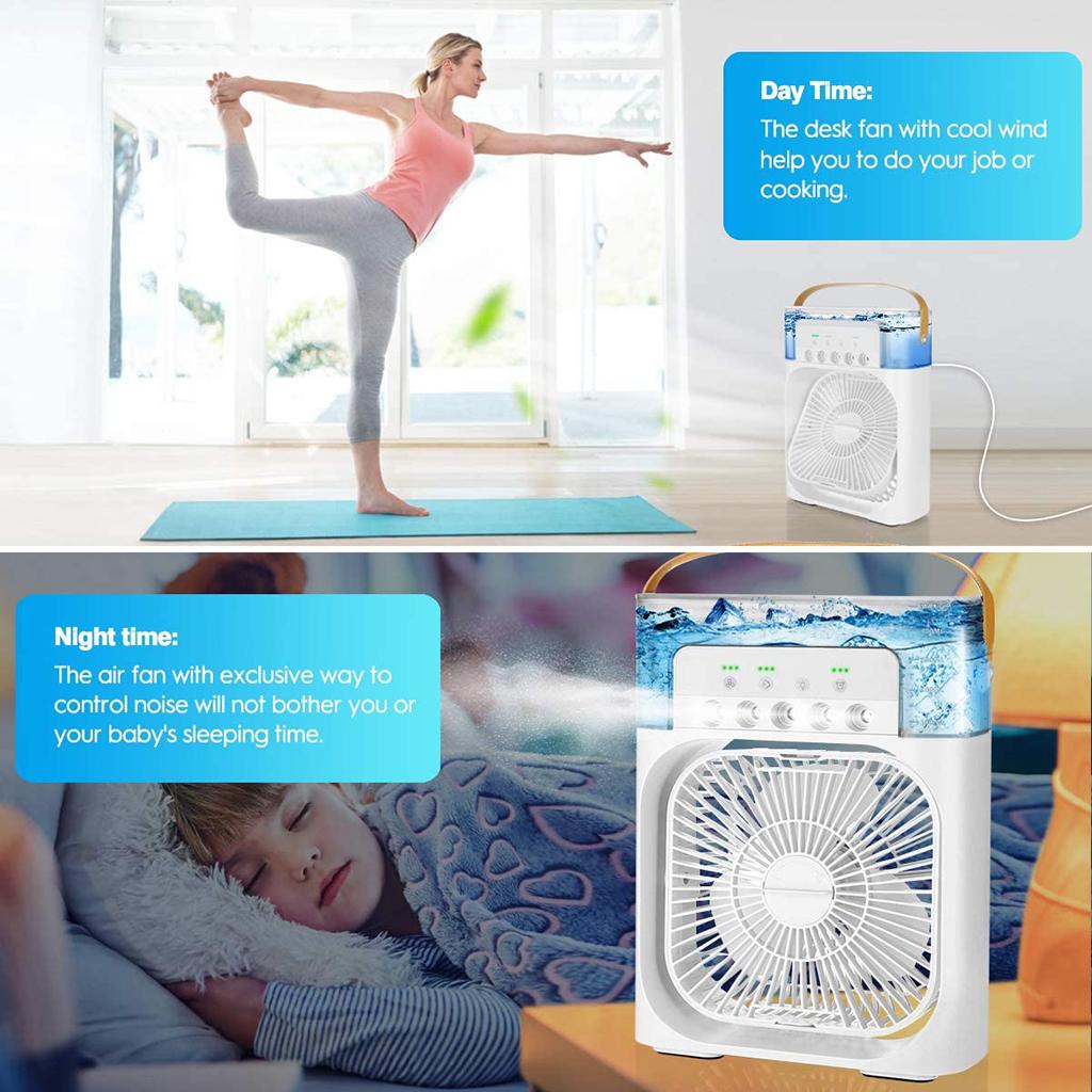 Portable Air Conditioner Fan Personal Air Cooler Desk Cooling Fan White