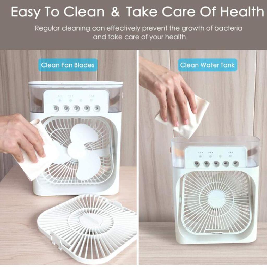 Portable Air Conditioner Fan Personal Air Cooler Desk Cooling Fan White