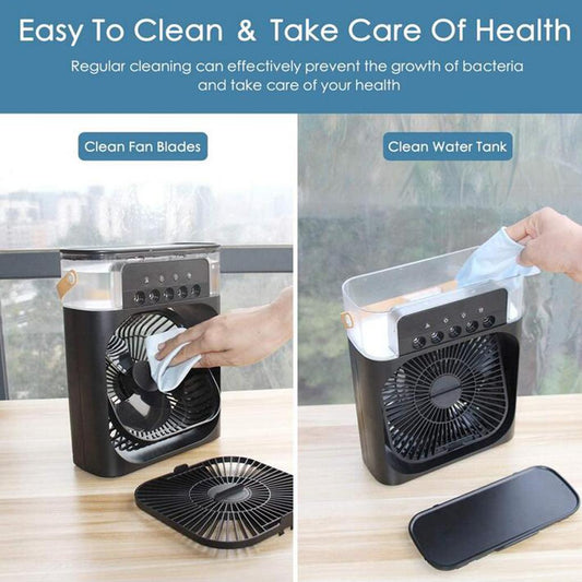 Portable Air Conditioner Fan Personal Air Cooler Desk Cooling Fan Black